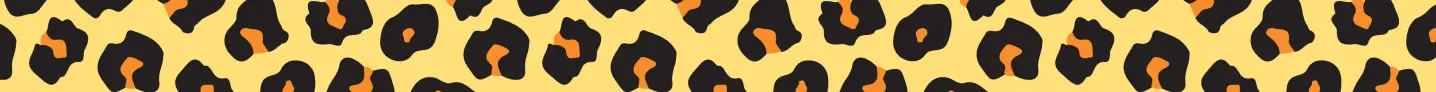 Abstract leopard print pattern in orange, black, and beige.